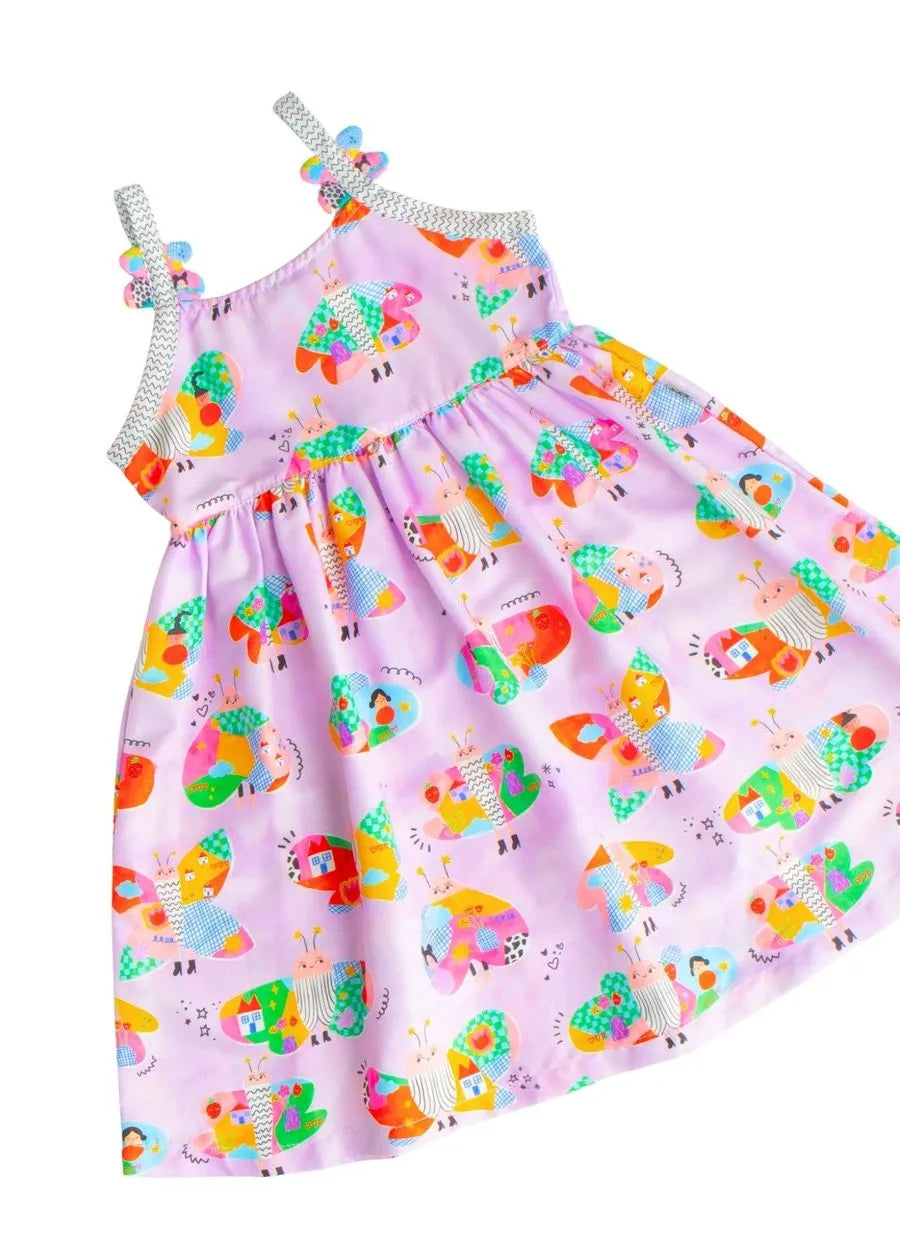 VESTIDO FEM BORBOALEGRA ALPHABETO LILAS
