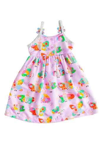 VESTIDO FEM BORBOALEGRA ALPHABETO LILAS