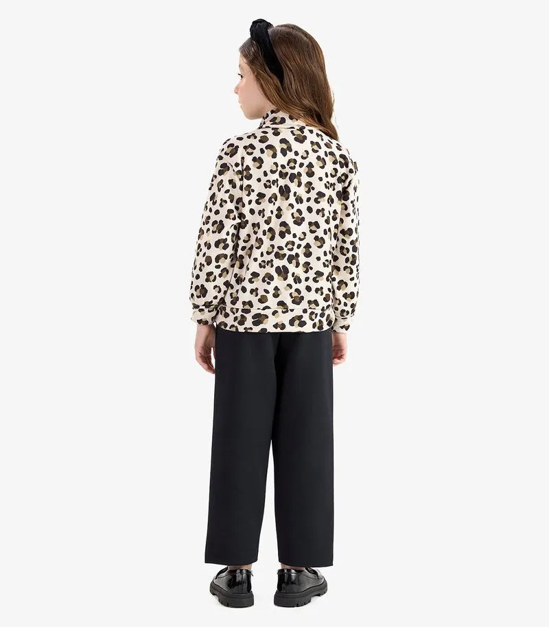 CONJ FEM JAQ CAPUZ FLEECE A PRINT E LEGG VEU/PRETO