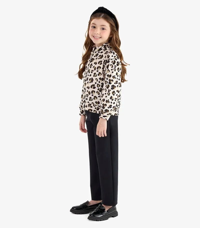 CONJ FEM JAQ CAPUZ FLEECE A PRINT E LEGG VEU/PRETO