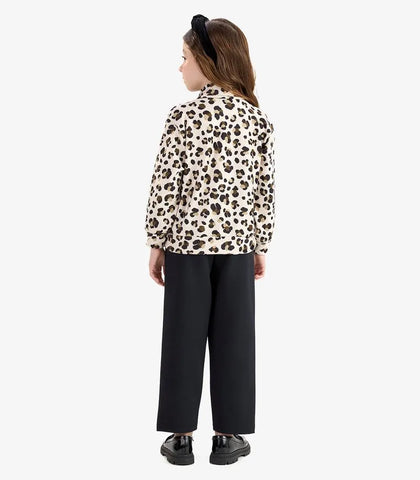 CONJ FEM JAQ CAPUZ FLEECE A PRINT E LEGG VEU/PRETO