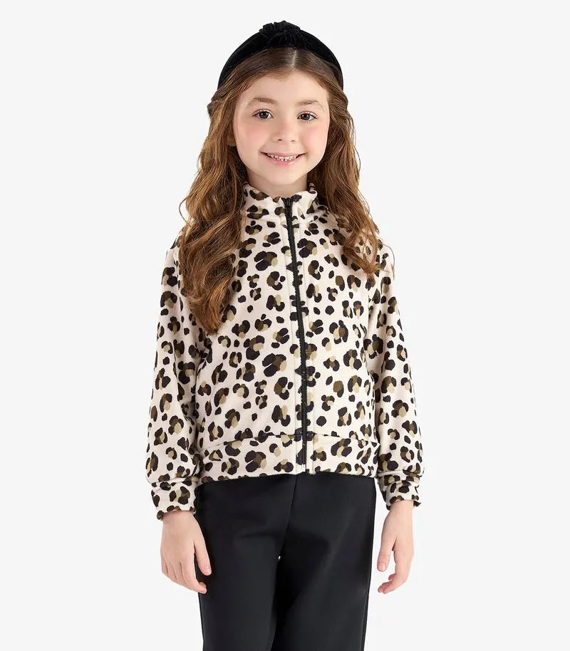 CONJ FEM JAQ CAPUZ FLEECE A PRINT E LEGG VEU/PRETO