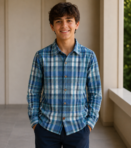 CAMISA ML FLANELA XADREZ TRICKNICK MARINHO