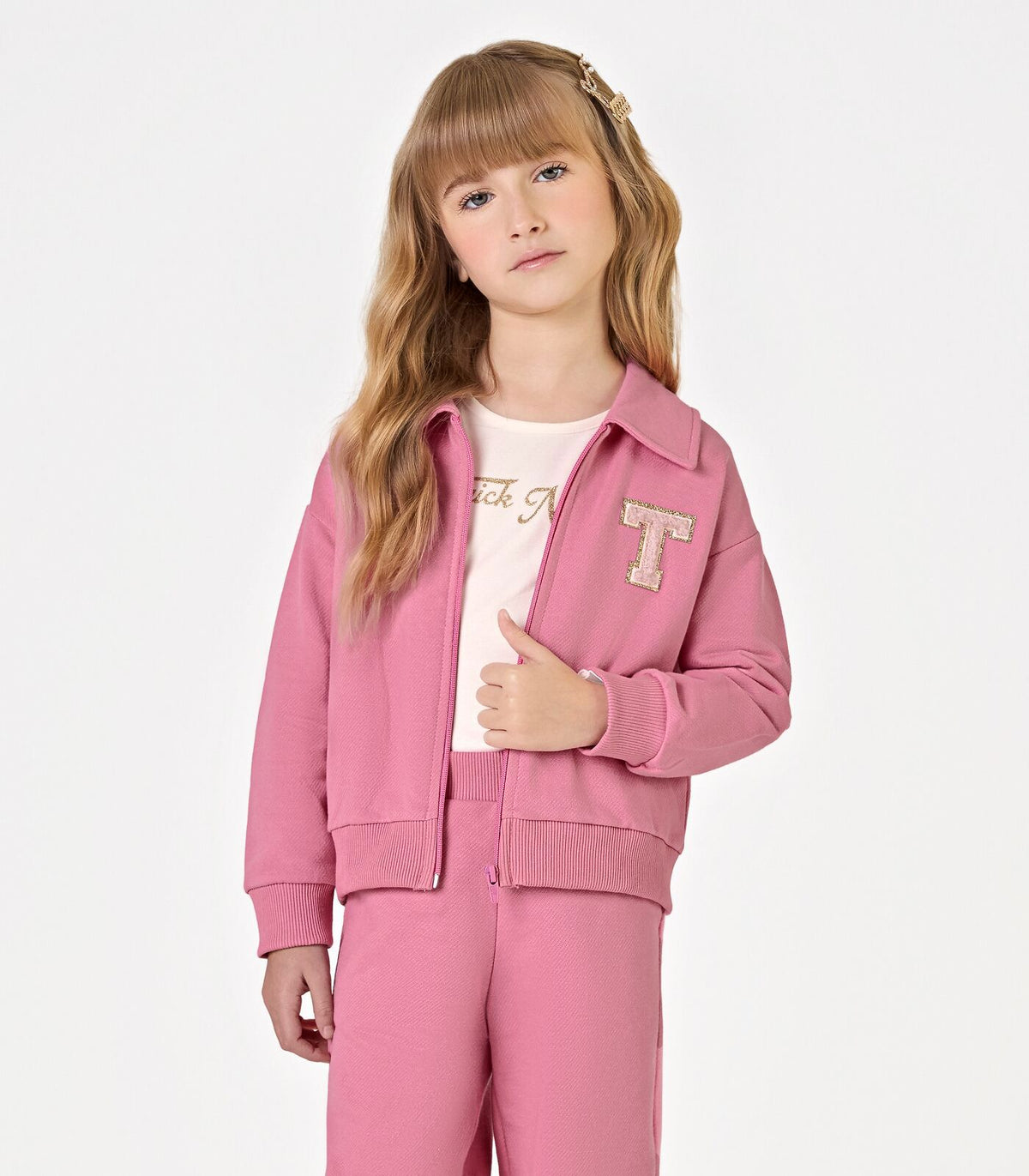 CONJ FEM JAQ ZIP T BL ML E CALCA MLT CASHMERE ROSE/OFF