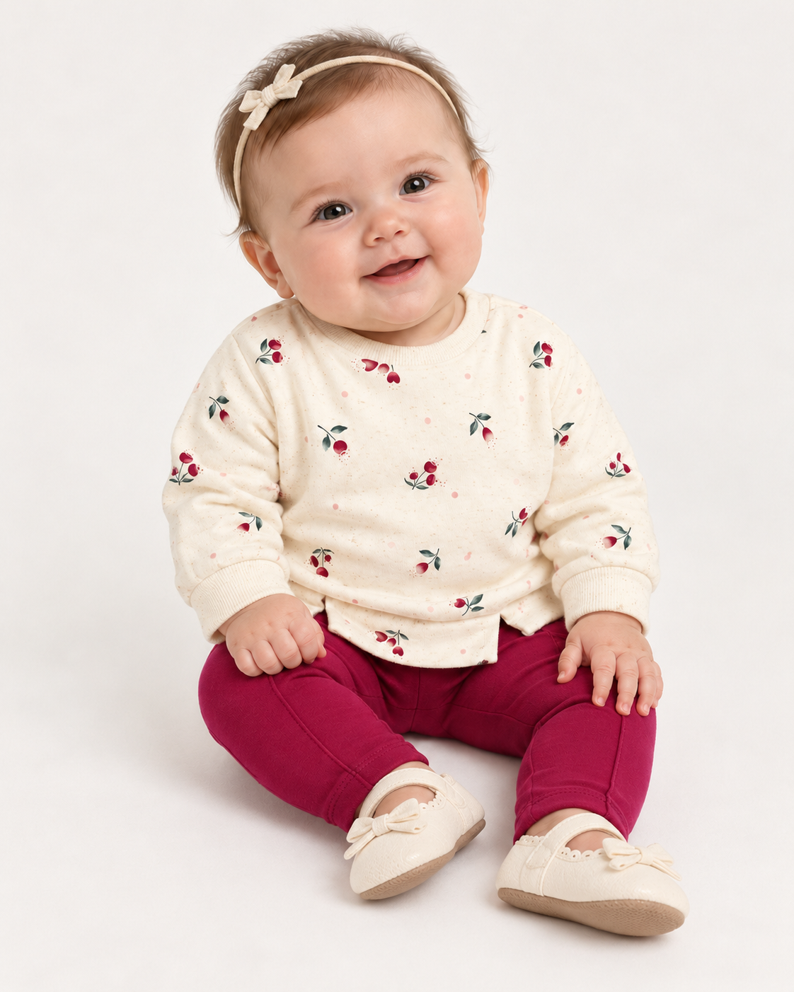 CONJ FEM BLUSAO MLT LINHO FLORES E LEGG OFF WHITE/VERMELHO