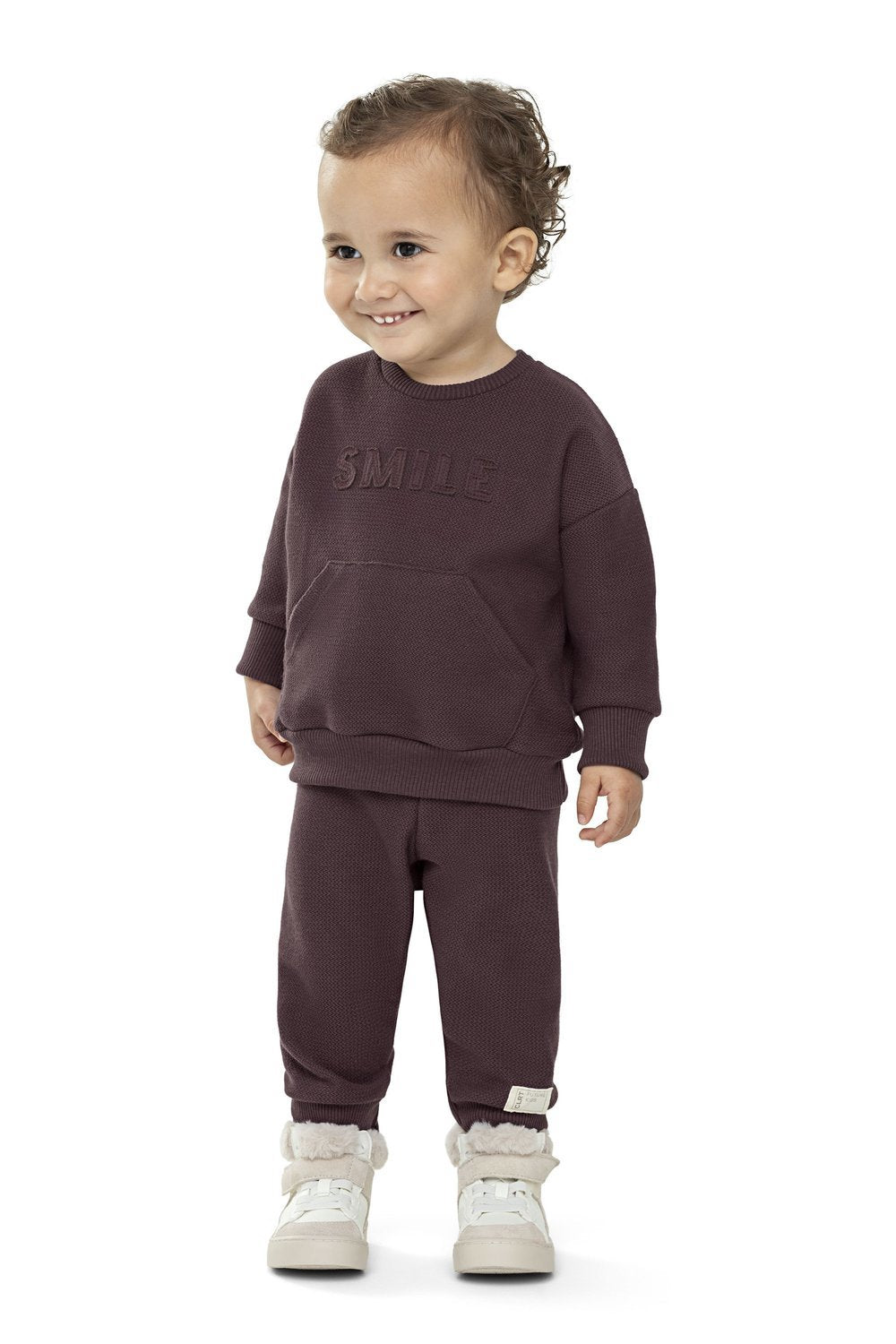 CONJ MAS BLUSAO SMILE CALCA MLT JACQUARD VINHO
