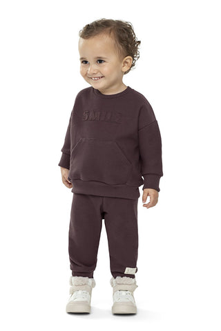 CONJ MAS BLUSAO SMILE CALCA MLT JACQUARD VINHO