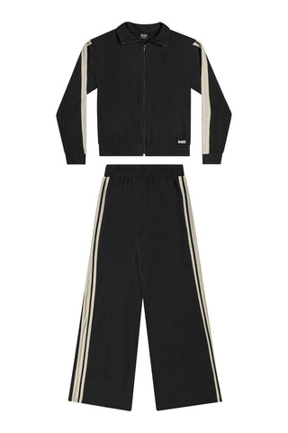 CONJ FEM JUV JAQ ZIP E CALCA MLT LIS LAT PRETO