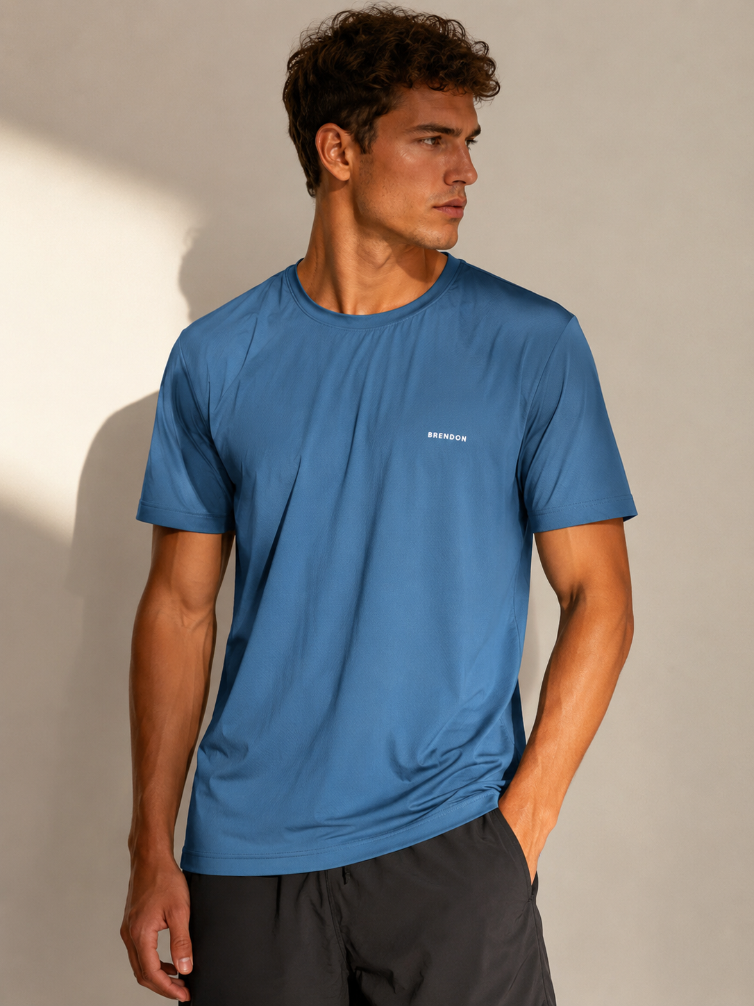 CAMISETA MC MAS DRY FIT BRENDON AZUL MEDIO