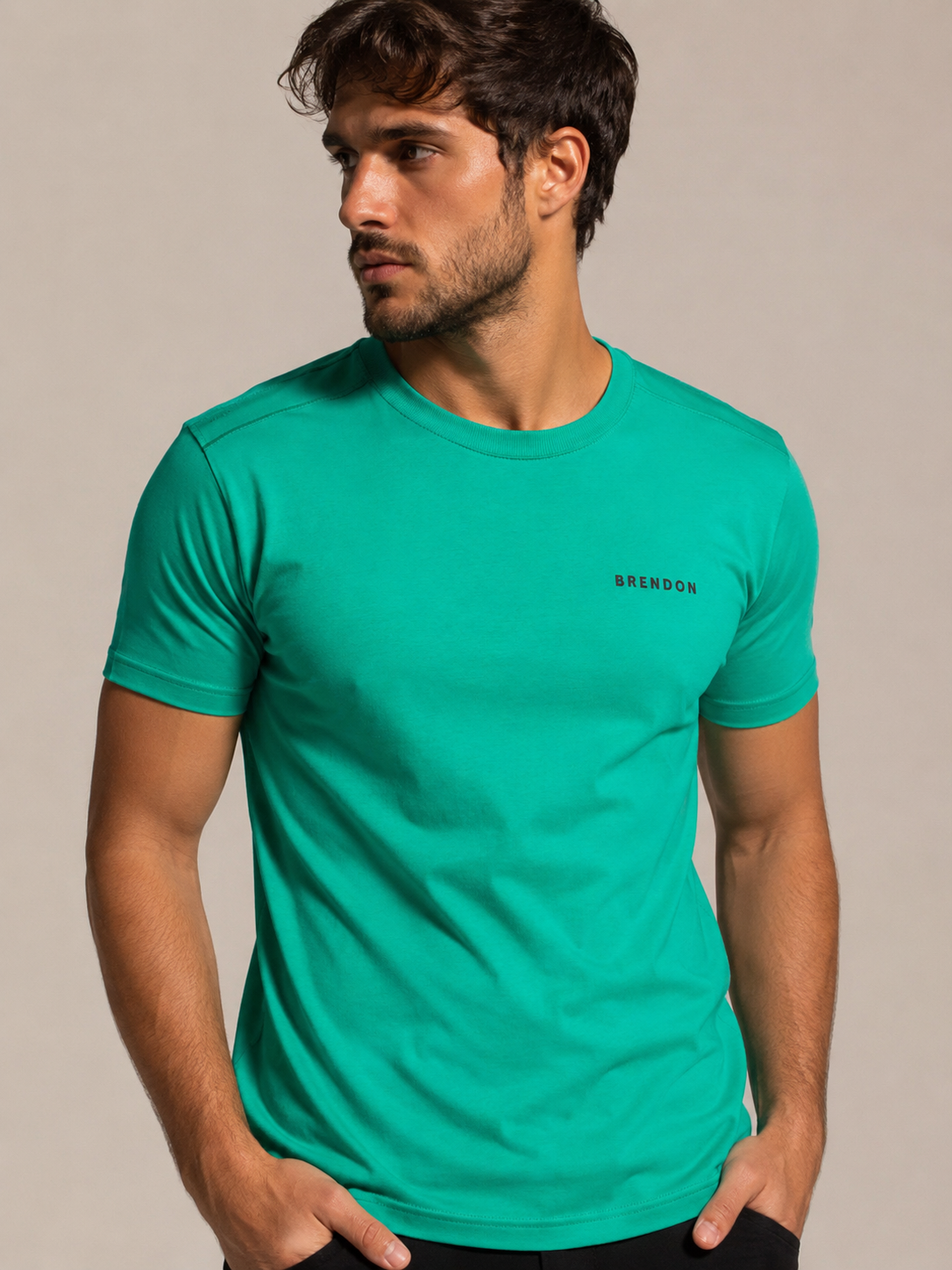 CAMISETA MC MAS MODAL BRENDON VERDE MILITAR