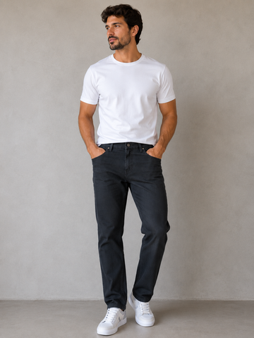 CALCA JEANS MAS BRENDON PRETO
