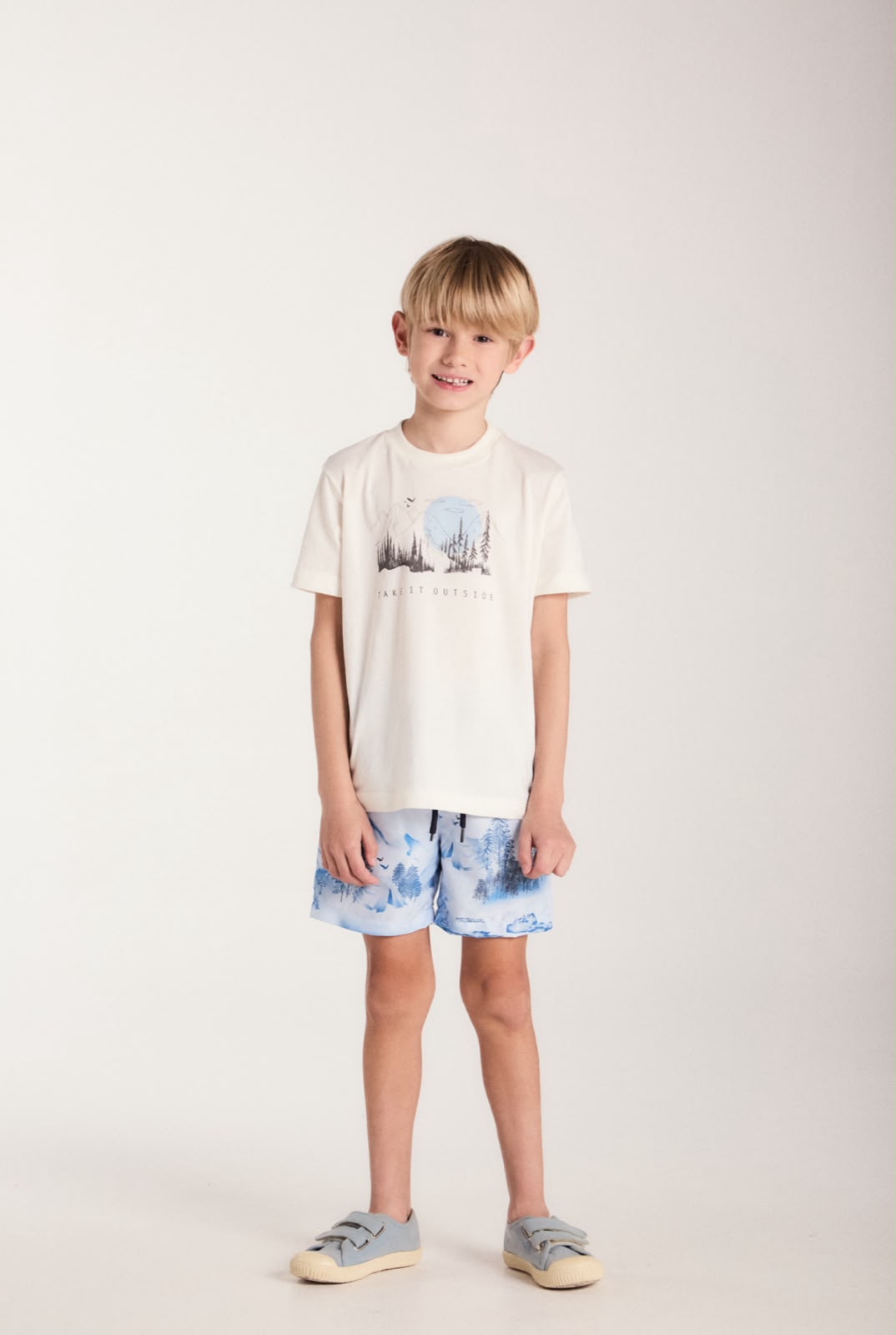 CONJ MAS CAM SILK FRENTE BERM NYLON EST AZUL CLARO/OFF WHITE