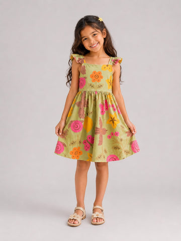 VESTIDO ALCA BAB COTTON LEVE EST BOSQUE VERDE