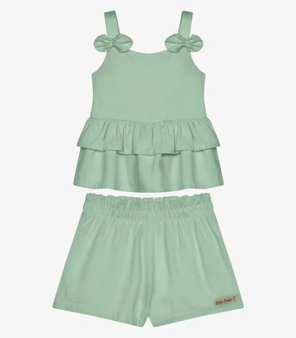 CONJ FEM BATA ALCA LACO SHORT VISC DOBBY VERDE LAGO