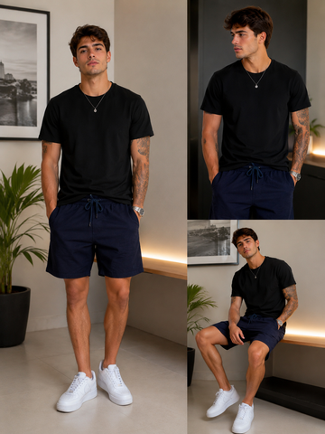 SHORT MAS LINHO LISO BRENDON MARINHO