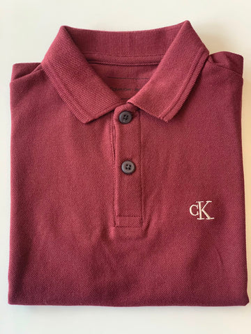 POLO CKJ KIDS MAS MC LOGO CK BORDADO BORDO