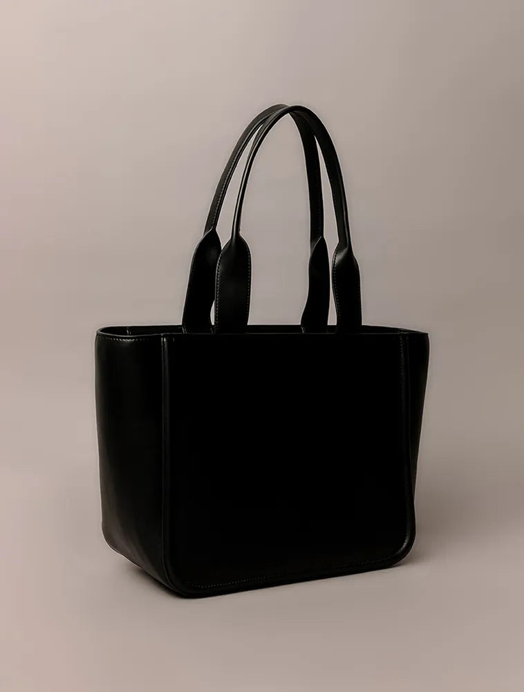 BOLSA CKJ FEM TOTE LOGO REISSUE PRETO