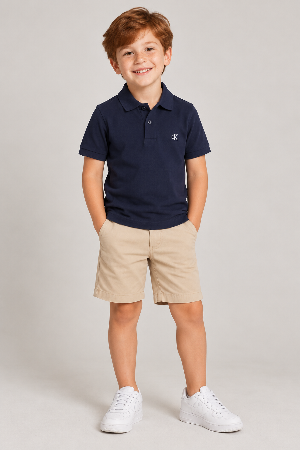 POLO MC CKJ KIDS MAS SPORT MARINHO