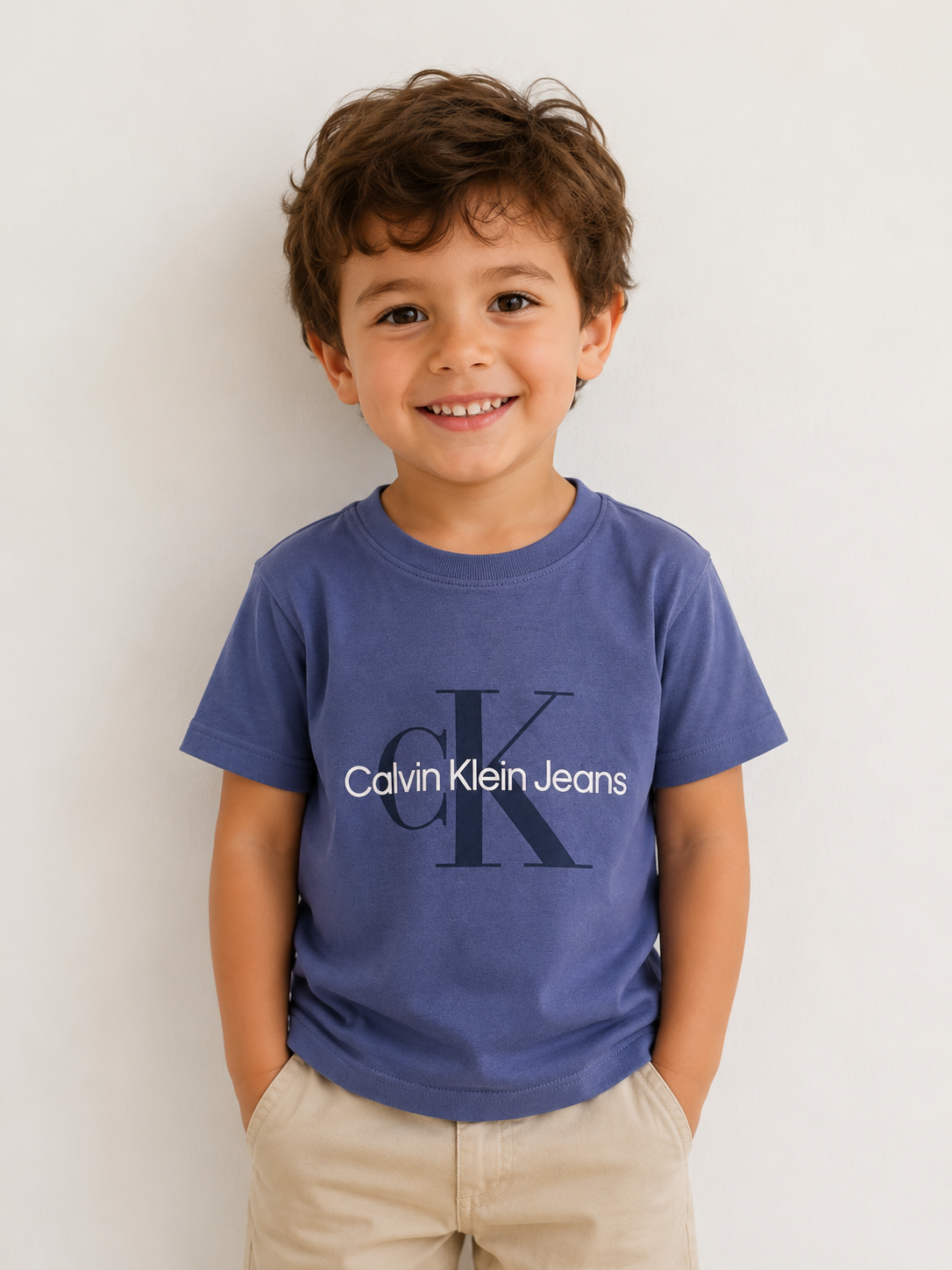 CAMISETA CKJ KIDS MAS MC LOGO REISSUE INDIGO