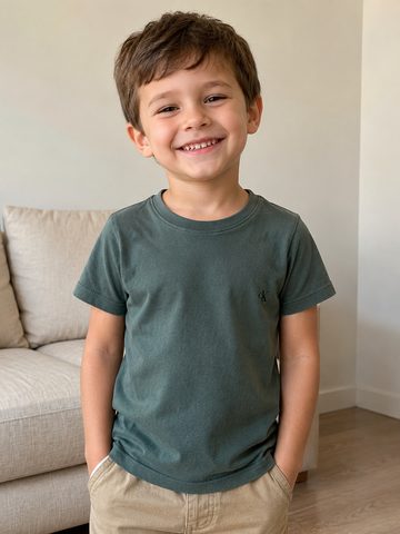 CAMISETA CKJ KIDS MAS LOGO MONOGRAM VERDE MEDIO