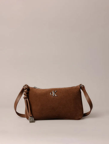 BOLSA CKJ FEM PEQUENA CAMURCA MARROM