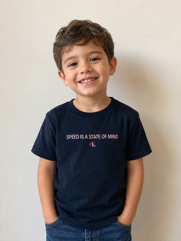 CAMISETA CKJ KIDS MAS SPEED IS A SKATE PRETO
