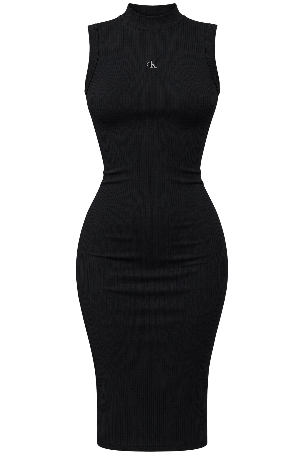 VESTIDO CKJ FEM SM GOLA ALTA PRETO