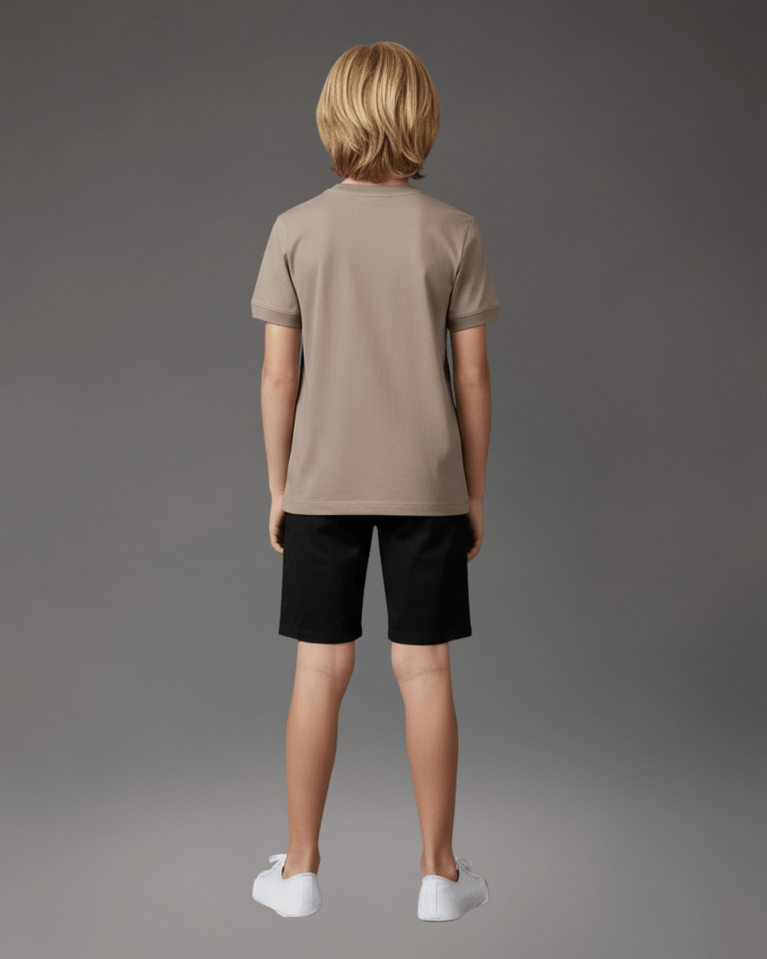 CAMISETA CKJ KIDS MAS MALHAO C PUNHOS CAQUI MEDIO