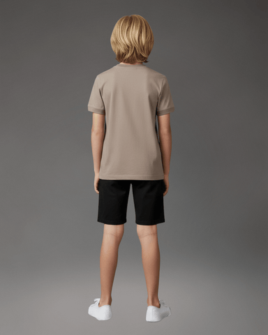 CAMISETA CKJ KIDS MAS MALHAO C PUNHOS CAQUI MEDIO
