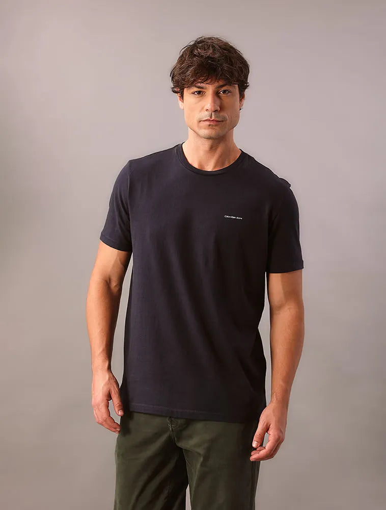 CAMISETA CKJ MAS MC LOGO BASICO PEITO MARINHO