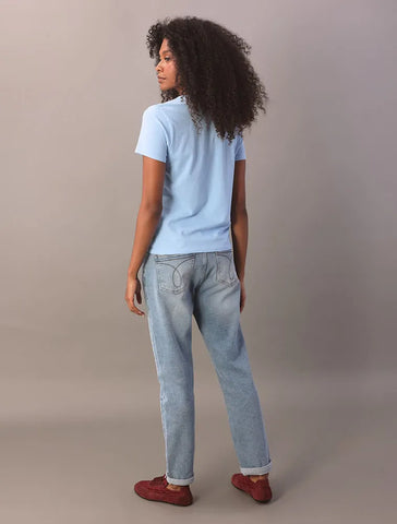 BLUSA CKJ FEM MC REISSUE CENTRALIZADO AZUL CLARO