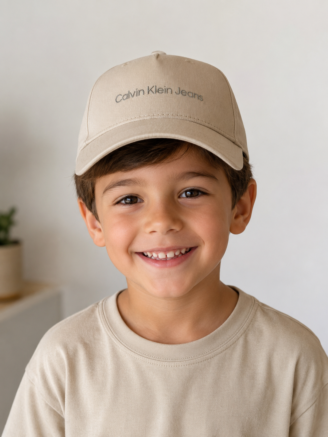 BONE CKJ KIDS 5 GOMOS CALVIN KLEIN JEANS CAQUI CLARO