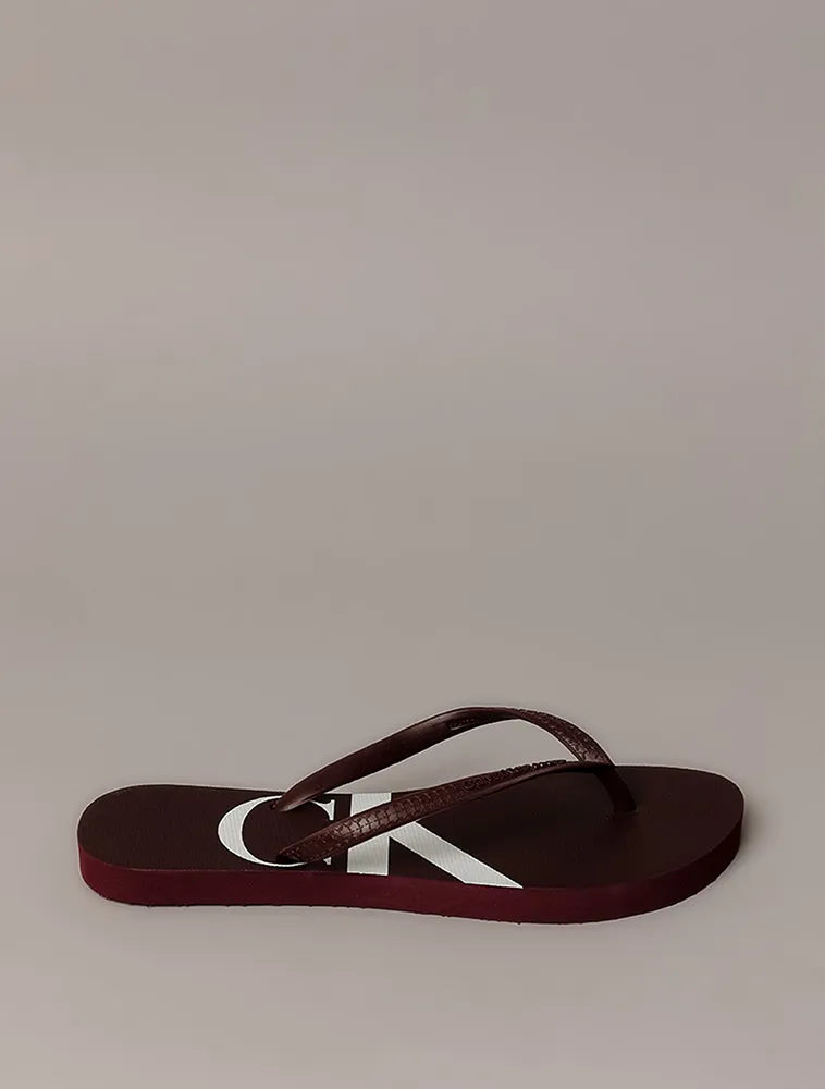CHINELO CKJ FEM LOGO CORRIDO CK BORDO