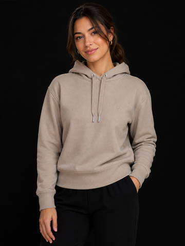 MOLETOM CKJ FEM LOGO REISSUE CAQUI MEDIO