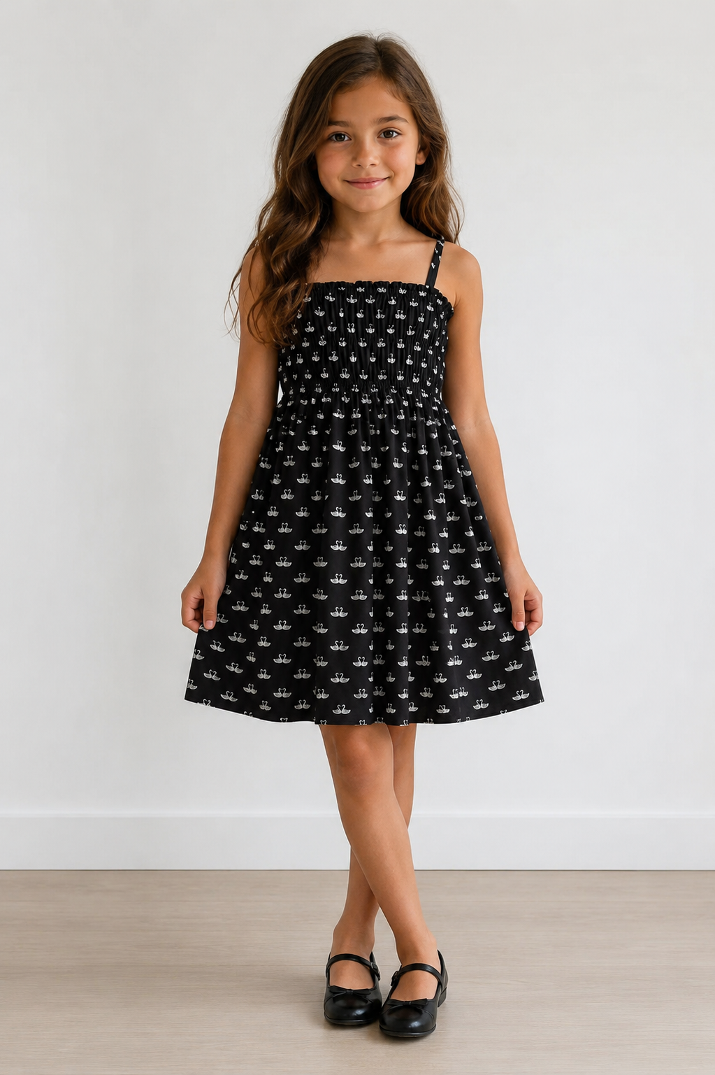 VESTIDO JUV CISNE FARM FUTURA PRETO