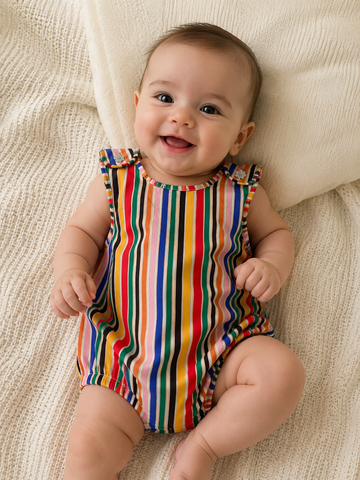 MACAQUINHO BB FEM LISTRA RAINBOW FABULA LISTRADO