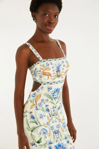 VESTIDO MIDI ELSA FARM OFF WHITE