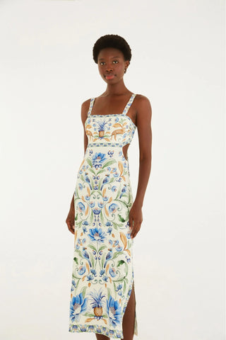 VESTIDO MIDI ELSA FARM OFF WHITE