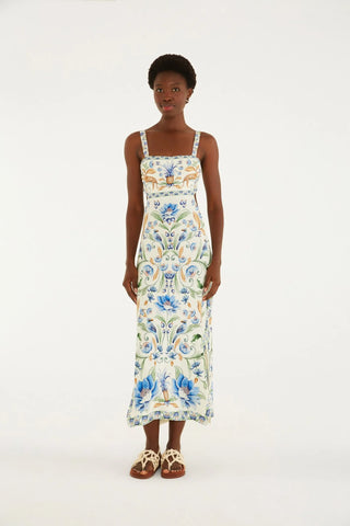 VESTIDO MIDI ELSA FARM OFF WHITE
