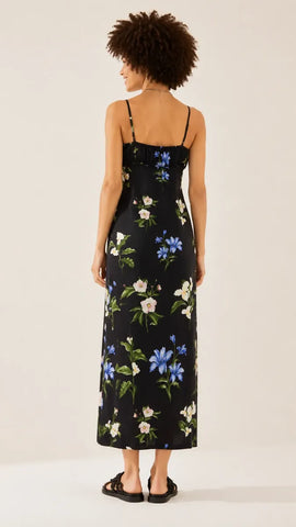 VESTIDO RETO AGUA DE FLOR FARM PRETO