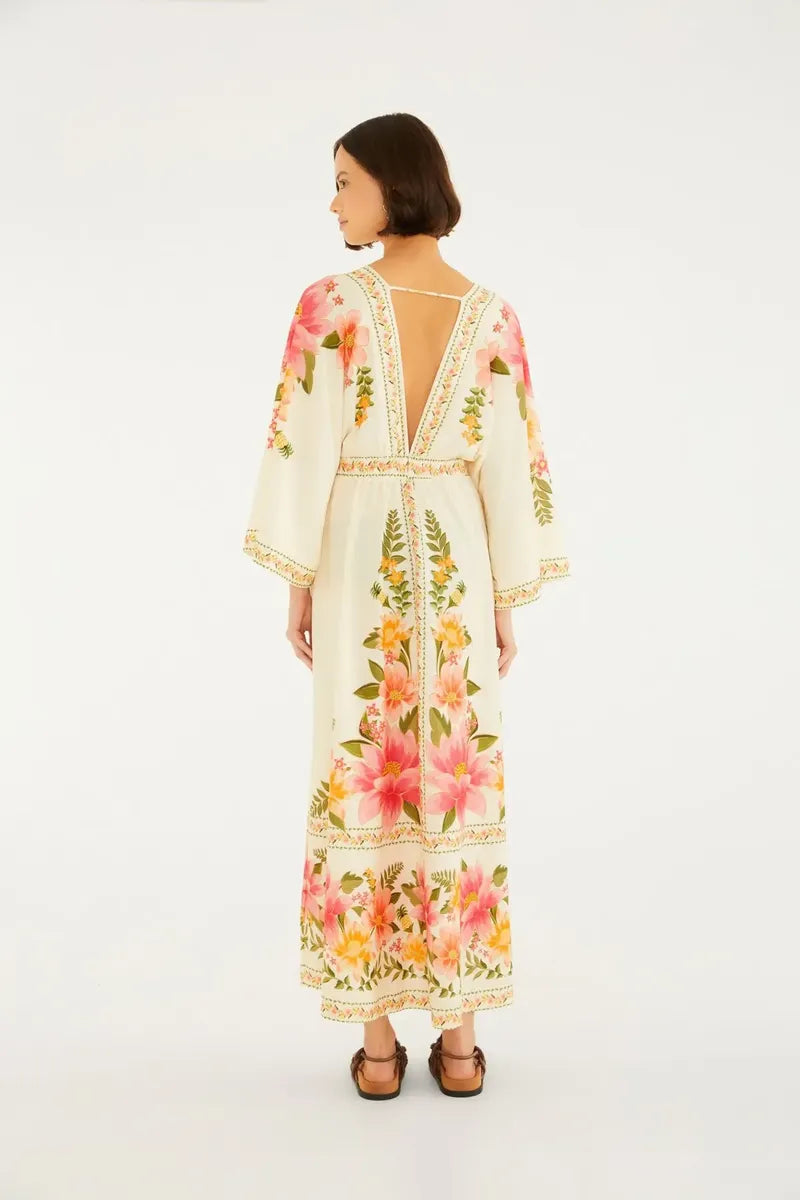 VESTIDO CROPPED CAROLINA FARM BEGE