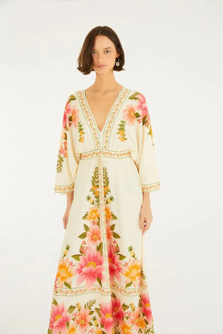 VESTIDO CROPPED CAROLINA FARM BEGE