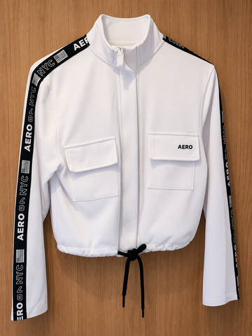 MOLETOM FEM ABERTO SURPLUS AEROPOSTALE BRANCO