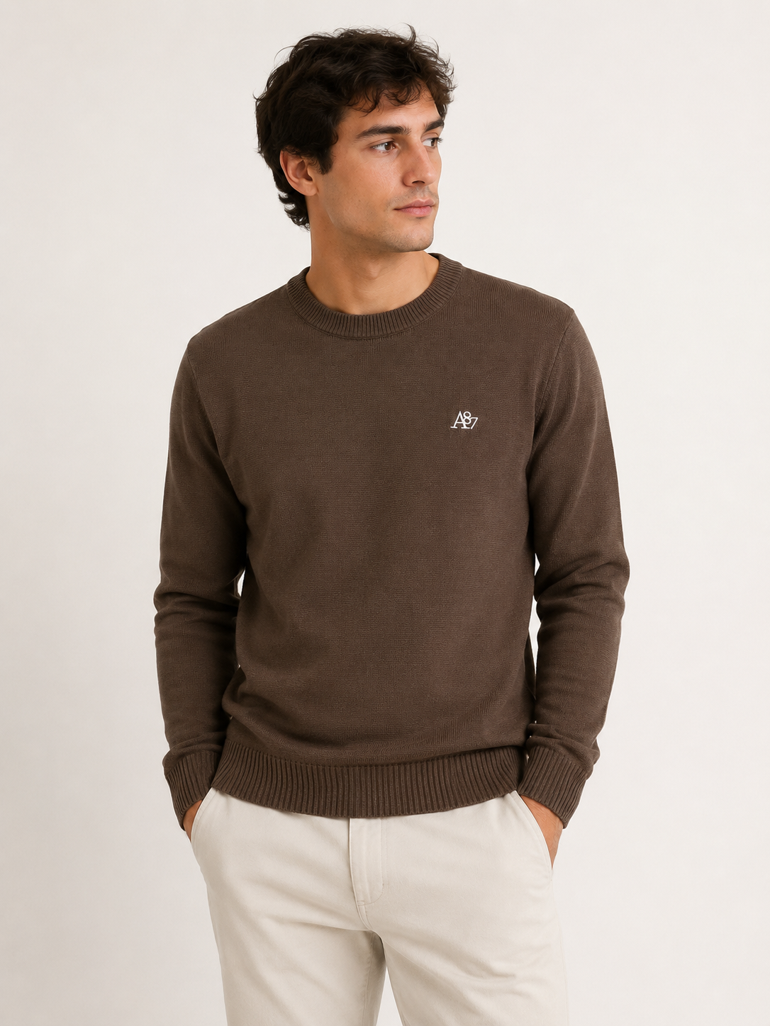 TRICOT MAS A87 AEROPOSTALE MARROM
