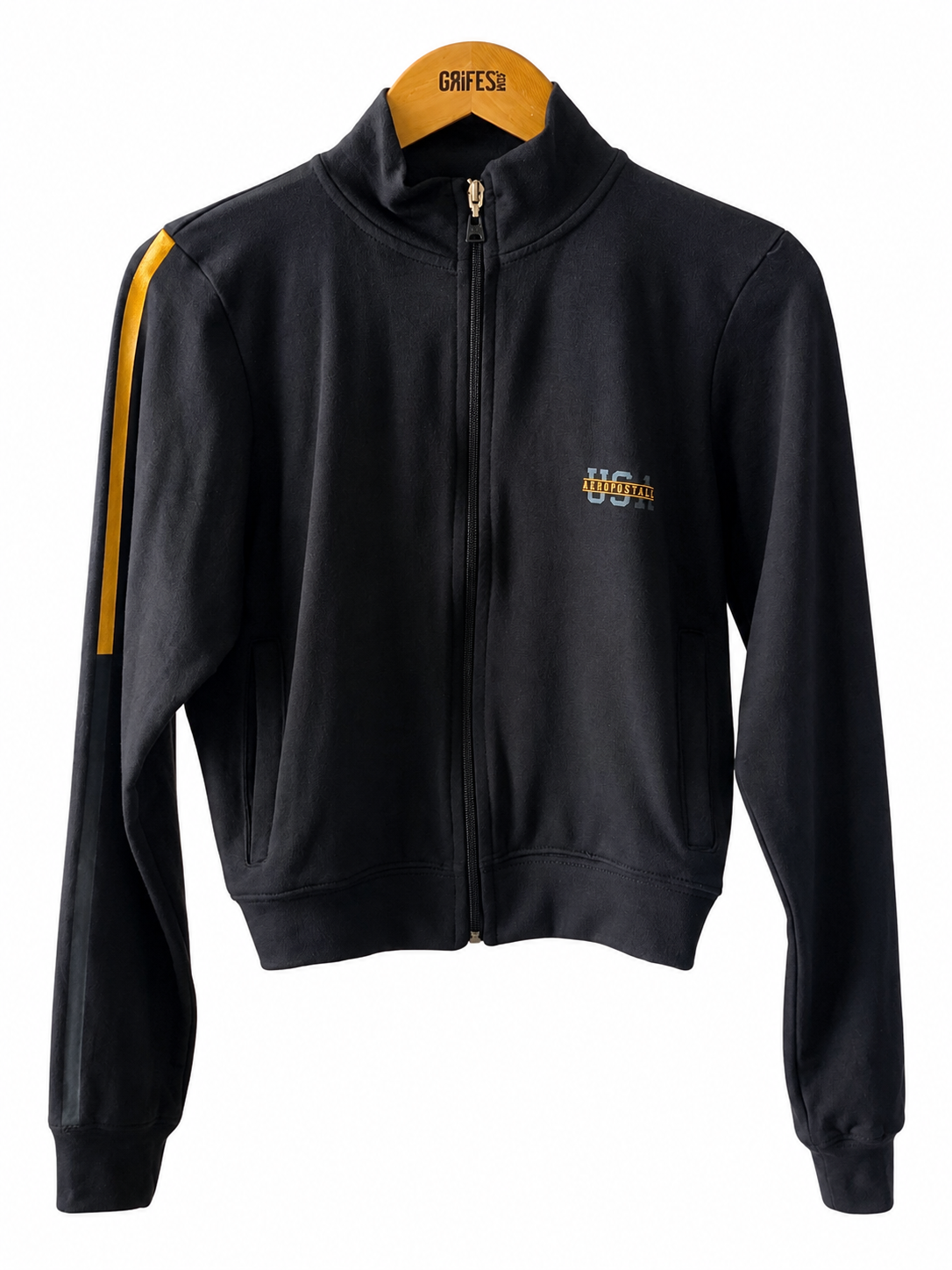 MOLETOM FEM ABERTO NIGHT AEROPOSTALE PRETO