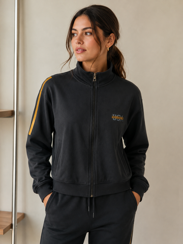 MOLETOM FEM ABERTO NIGHT AEROPOSTALE PRETO