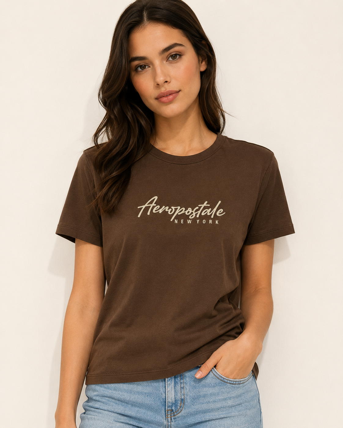 BLUSA FEM MC SILKADA AEROPOSTALE MARROM