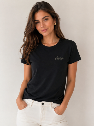 BLUSA FEM MC PIMA TOUCH AEROPOSTALE PRETO