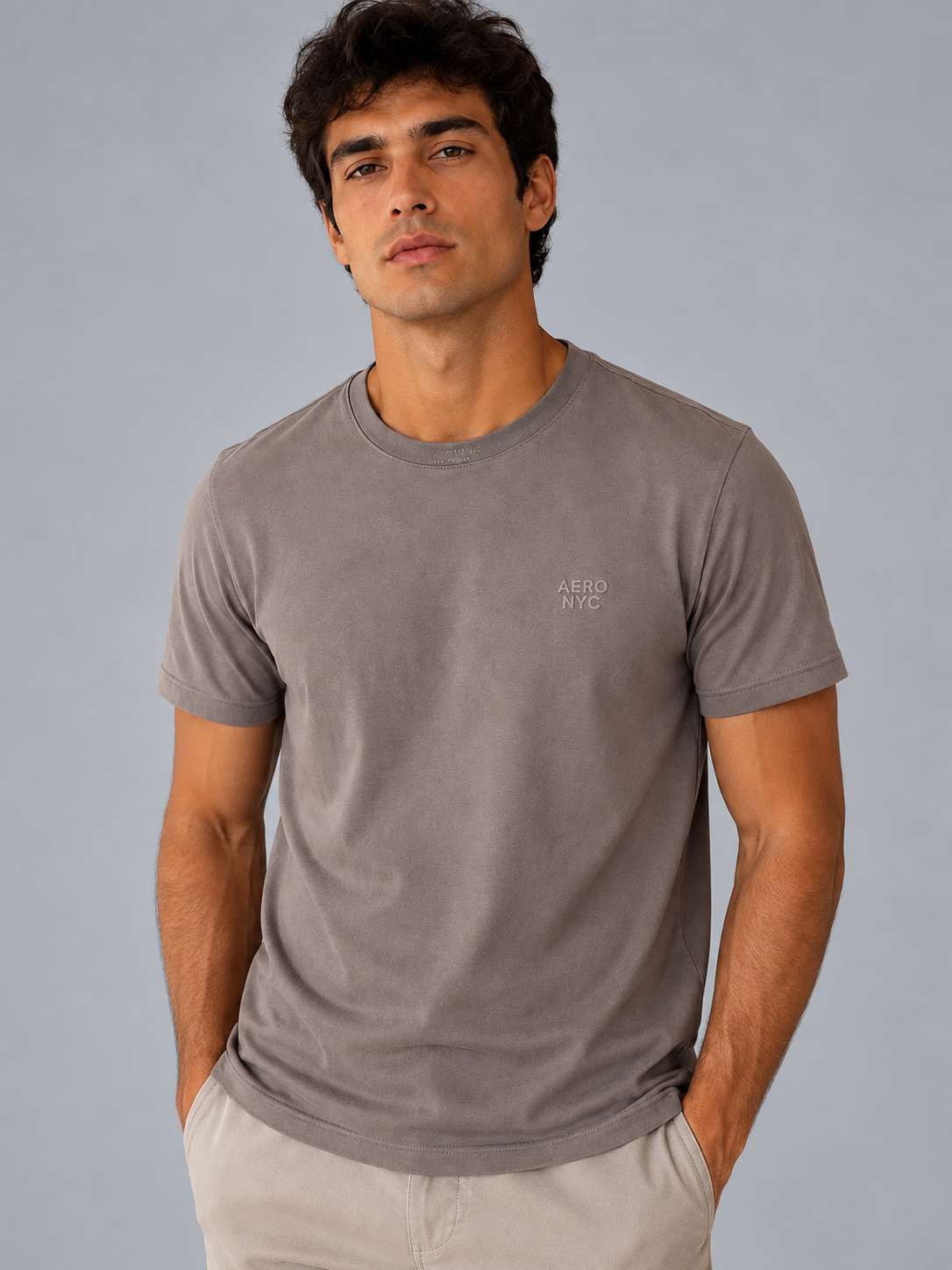 CAMISETA MC MAS PIMA TOUCH AEROPOSTALE MARROM