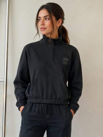 MOLETOM FEM CARECA NIGHT AEROPOSTALE PRETO